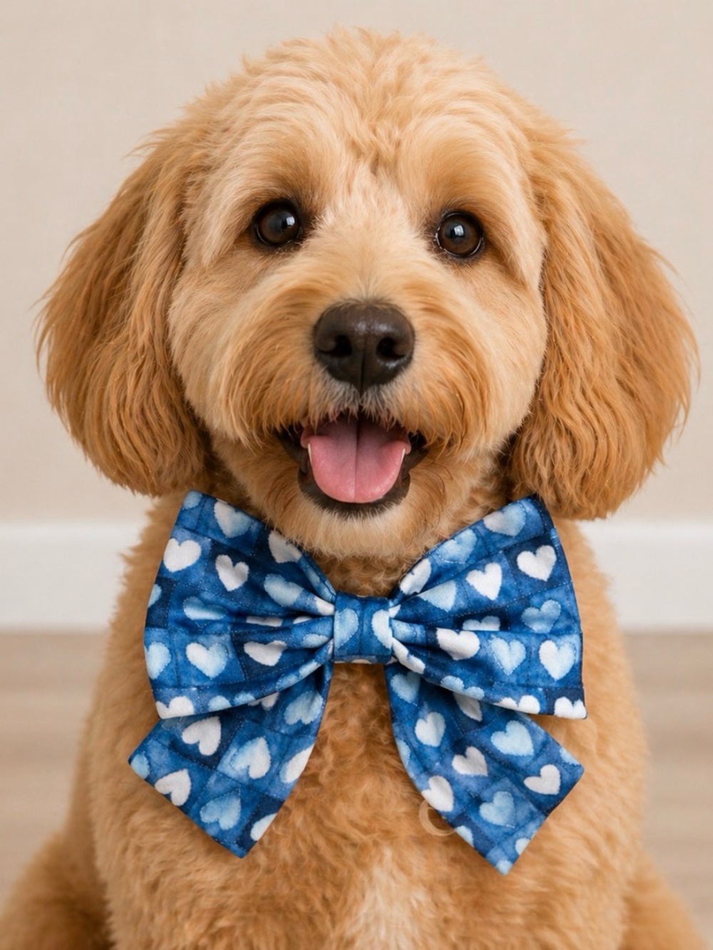 Blue Heart Bow Pet Accessory -